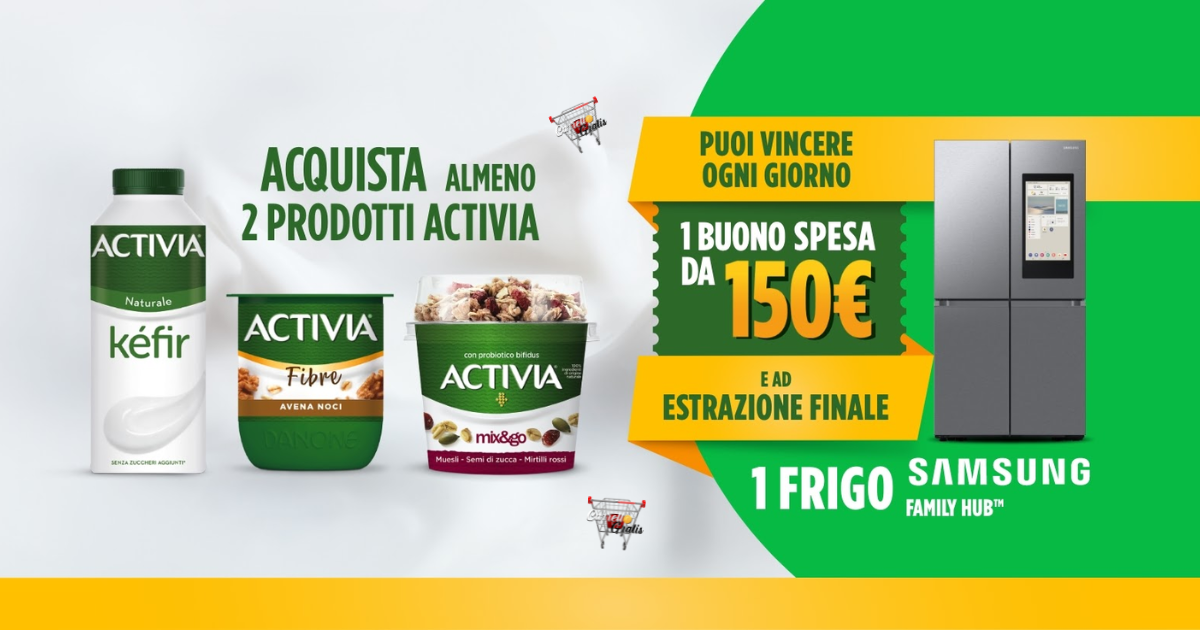Activia vinci un buono spesa da 150€